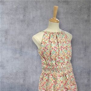 Janie and Jack Ditsy Floral Ruffle Hem Romper. Fully lined with pockets. Size 12